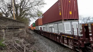 Odd Looking Containers on a Westbound NS Intermodal in Sewickley, PA - 4/14/2020