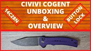 CIVIVI COGENT UNBOXING AND OVERVIEW, 14C28N, PURPLE G10, BUTTON LOCK, EVERYDAY CARRY, EDC