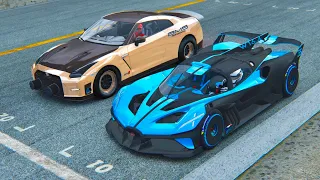 Bugatti Bolide vs Nissan GT-R ALPHA Queen - Drag Race