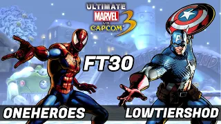 UMVC3 - FT30 - ONEHEROES VS LOWTIERSHOD PART 2!