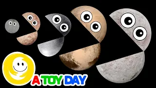 Hungry DWARF Planets 🪐🌎☄️ | Planet SIZES for BABY | Funny Planet comparison for kids | Planets sizes