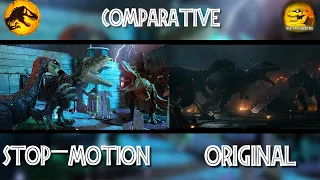 Jurassic World: Dominion |Comparative Final Battle Stop-Motion | T-Rex vs Giganotosaurus |4k|