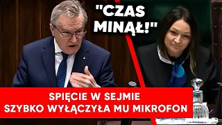 Gliński przegoniony z mównicy. Szybko wyłączono mu mikrofon