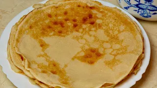 Thin PANCAKES on the water! Pancakes without eggs and milk! Delicious and simple.