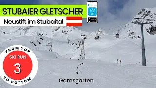 Stubaier Gletscher Austria / ski run 3 - Gamsgarten, from top to bottom