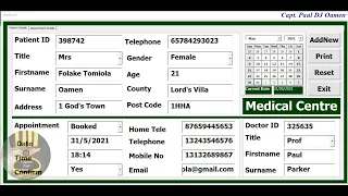 How to Create Hospital Appointment Booking System in Excel VBA - Part 1 of 2