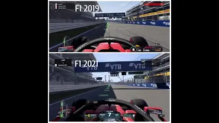 F1 2019 VS F1 2021 lap time comparison (Russia)