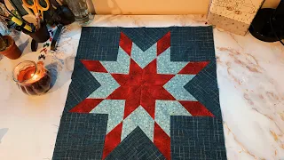 Estrella diamante en patchwork, dos colores súper fácil!!