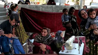 This video shows the Chaville family coming to sew clothes, thank you#iran #tailoring