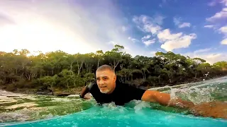 Longboard surfing at Noosa