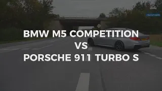1000HP BMW M5 COMPETITION VS 650HP PORSCHE 911 TURBO S || DRAG RACE + CHARACTERISTICS