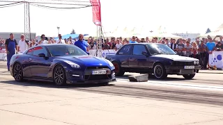 BMW E30 3.2 TURBO 600HP vs NISSAN GTR-R35 1000HP