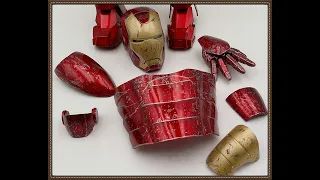 Iron man Battle Damaged N107 È più bella di quanti mi aspettassi piastra copri polpaccio danneggiata