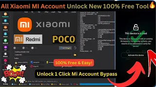 All Xiaomi Account Unlock Remove 1 Click Redmi/POCO Mi Account Bypass new 100% Free Tool 🔥