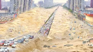 Terrifying footage of devastating flooding due to record rains in China! Natural disasters 2023