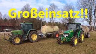 Gülle Großeinsatz! Das Holzfass ist im Stress.