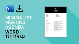 Minimalist Meeting Agenda Template | Microsoft Word Tutorial [FREE DOWNLOAD]