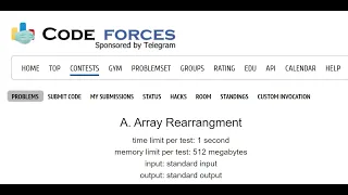 A. Array Rearrangment || Codeforces Round #680 (Div. 2, based on Moscow Team Olympiad) ||