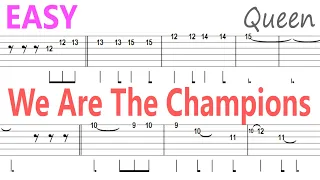 Queen - We Are The Champions Guitar Solo Tab+BackingTrack