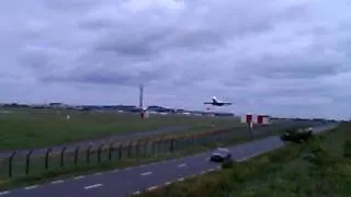 Air France Boeing 747 400F taking off from Dublin - 14/5/11