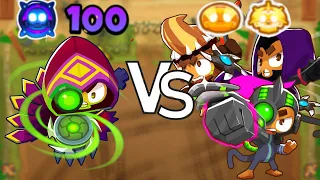 boomerang paragon (Glaive Dominus) vs. god boosted tier 5's boomerang (Bloons TD 6)