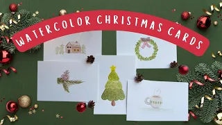 Painting Simple Christmas Cards | watercolor tutorial & snowy winter walk