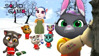 My Talking Tom Friends 😍 Squid Game Angela and Becca the Doll Vs Tom Tom 🤩