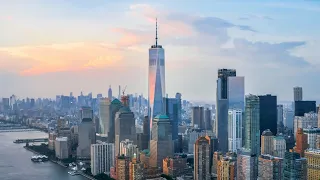 One World Trade Center [ Freedom Tower ] Lower Manhattan, New York City, United States - drone video