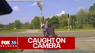 Motorcyclist pushes State Trooper into oncoming traffic after being pulled over: MSP