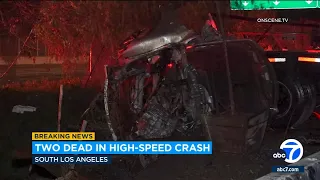 2 killed in high-speed crash on 105 Freeway in South LA