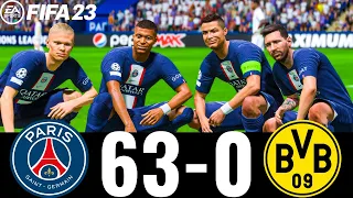 FIFA 23 - MESSI, RONALDO, MBAPPE, NEYMAR, ALL STARS | PSG 63-0 DORTMUND ! UCL FINAL !