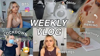 WEEKLY VLOG | LOCKDOWN | NEW PIERCING!? | CONTENT BTS | HOME DECOR | MEETINGS | Conagh Kathleen
