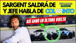 FRANCO COLAPINTO SUENA COMO SUSTITUTO DE SARGENT TRAS PALABRAS DE JEFE DE WILLIAMS F1 AL GANAR EN F2