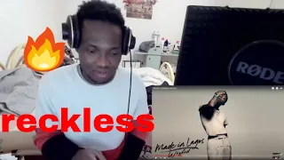 FIRST TIME REACTING TO " WIZKID - RECKLESS (REACTION)