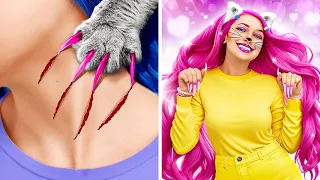 Long Hair vs Nails Struggles! Amazing Makeover from Nerd into Beauty