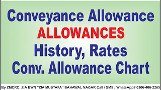 History of Conveyance Allowance | Rates & Chart | Employees Corner Zia |