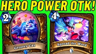 The BIGGEST Druid Hero Power EVER! Groovy Cat OTK!