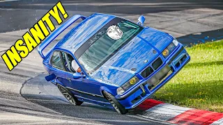 Nürburgring EXTREMELY Lucky BMW E36, Many (illegal) Drifts & Action! Touristenfahrten Nordschleife
