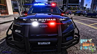 Playing GTA 5 As A POLICE OFFICER City Patrol| HPD|| GTA 5 Lspdfr Mod| 4K