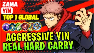 Aggressive Yin Real Hard Carry [ Top 1 Global Yin ] Zama - Mobile Legends Gameplay Emblem And Build.