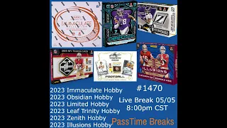 05/05 - 2023 IMMACULATE OBSIDIAN FOOTBALL 6 Box Hobby Mix 1470 LIVE BREAK