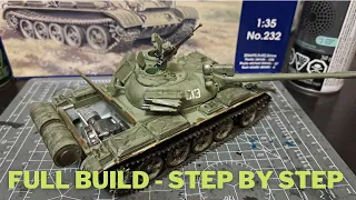 Building the T-55AD1 Medium Tank: 1/35 Scale Model Kit by UM (Uni Models)