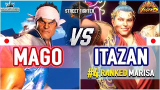 SF6 🔥 Mago (Ryu) vs Itazan (#4 Ranked Marisa) 🔥 SF6 High Level Gameplay