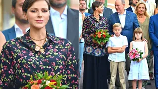 Charlene of Monaco, Albert II and their children appear together at U Cavagnëtu