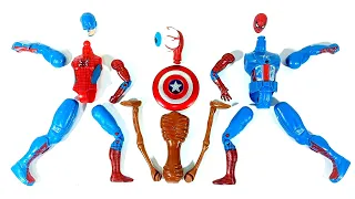 Merakit Mainan Siren Head Toys vs Captain America dan Spiderman Avengers Superhero Toys