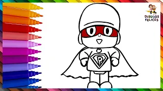 Dibuja y Colorea A Pocoyó Disfrazado Cómo Superhéroe 👶🦸‍♂️ Dibujos Para Niños