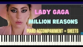 Lady Gaga - Million Reasons Piano part accompaniment tutorial with chords + SHEETS