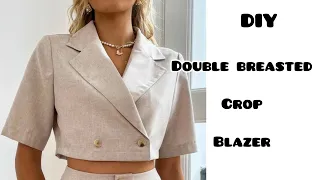 How to make a double breasted crop blazer shirt