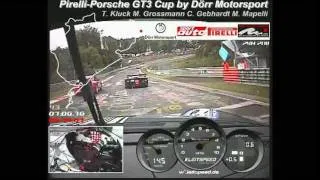 24h Nürburgring Pirelli-Porsche 911 GT3 Cup Dörr Motorsport vs. Ferrari P4/5 Competizione