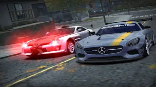 NEED FOR SPEED MOST WANTED CRAZY MERCEDES BENZ-SLR VS RONNIE MERCEDES AMG GT.BLACKLIST 3